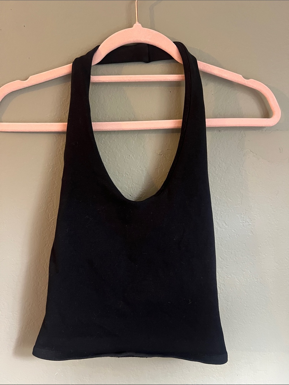 Zara black ribbed halter top